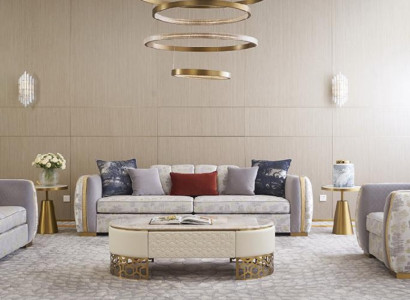 Sofá muebles de sala Tres plazas Sofá tapizado Diseño moderno Nuevo 3 plazas